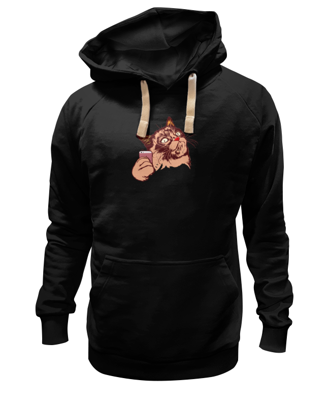 Худи Printio Селфи черное 2XL