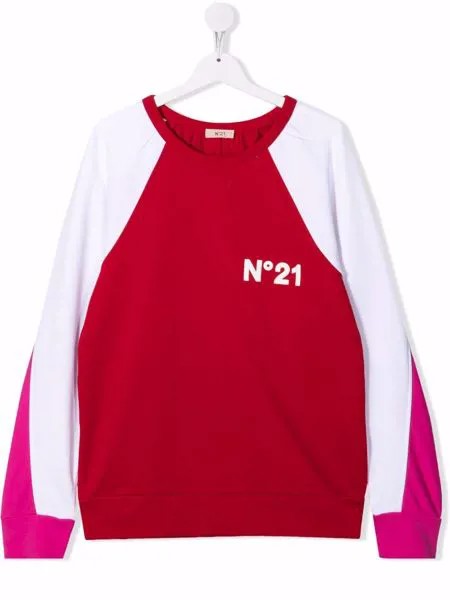 Nº21 Kids толстовка в стиле колор-блок