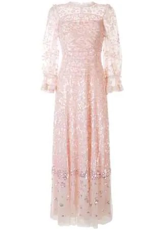 Needle & Thread длинное платье из тюля с пайетками