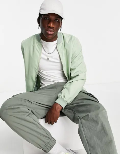Бомбер цвета шалфея ASOS DESIGN