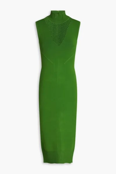 Платье миди с понте Hervé Léger, цвет Leaf green