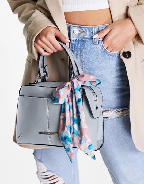 Бледно-голубая сумка через плечо с шарфиком Steve Madden Reese-Голубой