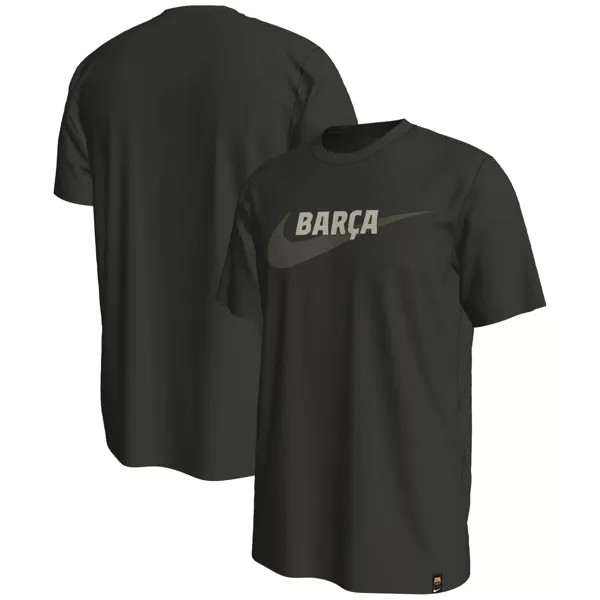 Мужская оливковая футболка с логотипом Barcelona Nike