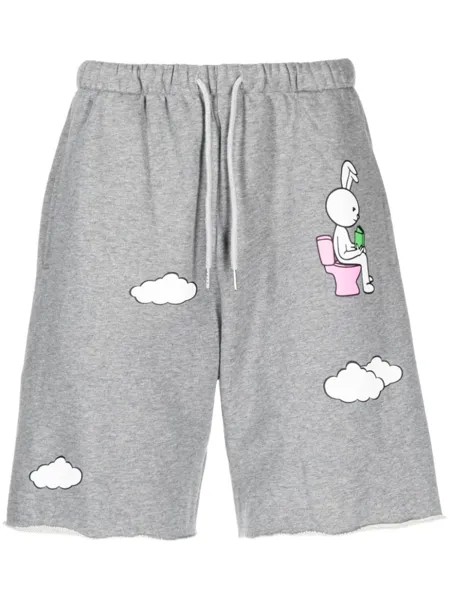 Natasha Zinko спортивные шорты Bunny and Clouds, серый