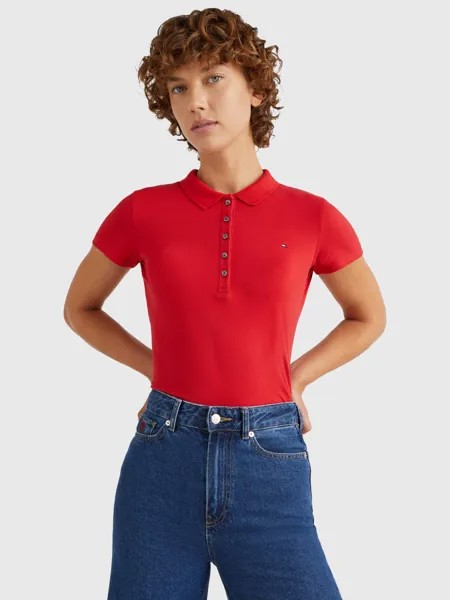 Рубашка-поло приталенного кроя Tommy Hilfiger Heritage, яблочно-красный