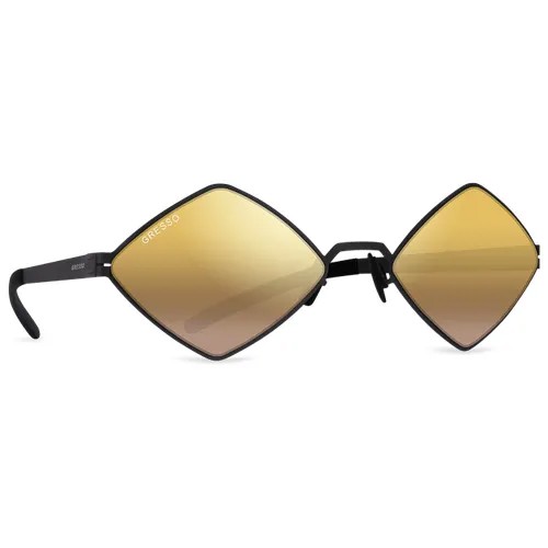 Титановые солнцезащитные очки GRESSO Bali - ромб / золотые