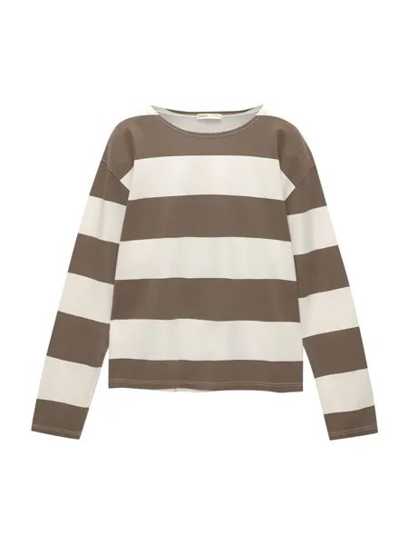 Лонгслив Pull&Bear, светло-бежевый