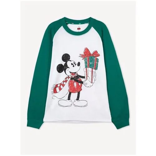 Пижамный лонгслив с новогодним принтом Disney Gloria Jeans