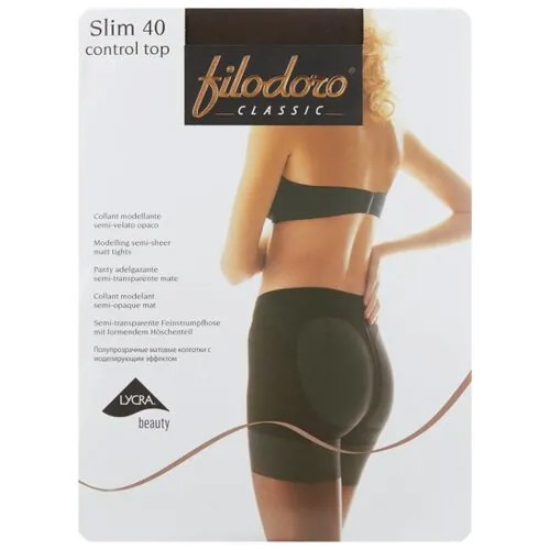 Колготки Filodoro Classic Slim Control Top 40 den, размер 3-M, cappuccio (коричневый)