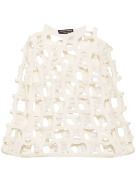 Comme des Garçons Homme Plus толстовка с вырезами, белый
