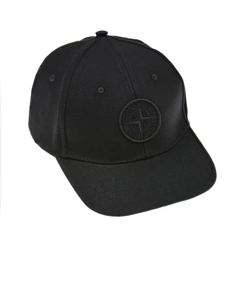 Черная бейсболка с логотипом в тон Stone Island детская
