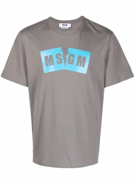 MSGM футболка с логотипом Broken