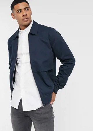 Темно-синяя куртка Харрингтон с отлетной вентиляцией ASOS DESIGN-Темно-синий