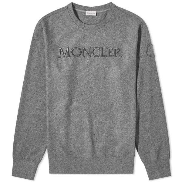 Moncler Свитер с вышитым логотипом, серый