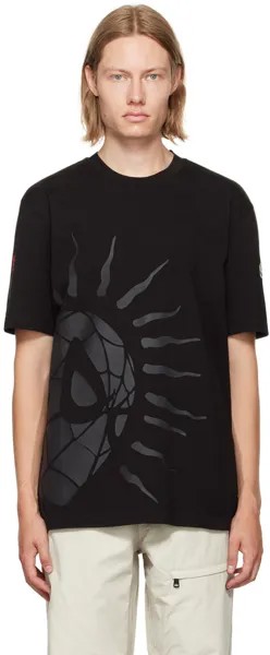Черная футболка с изображением Человека-паука Moncler