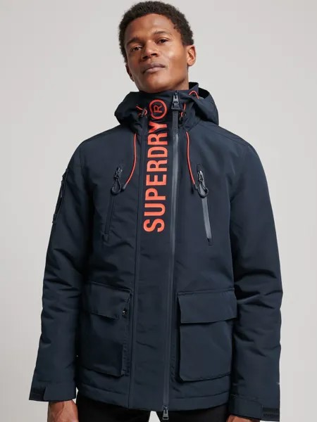 Куртка-ветровка Superdry Ultimate SD, темно-синий/ярко-оранжевый