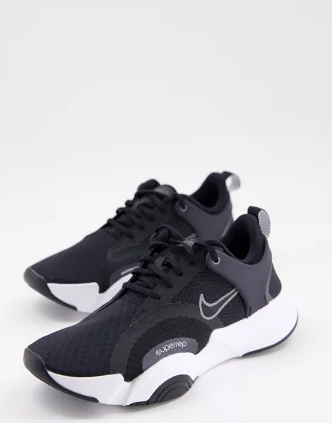 Черные кроссовки с белыми вставками Nike Training Superrep Go 2 Revival-Многоцветный