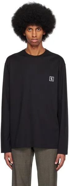 Черная футболка с длинным рукавом с принтом Wooyoungmi