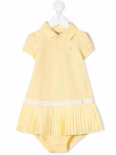 Ralph Lauren Kids платье с вышитым логотипом и плиссировкой