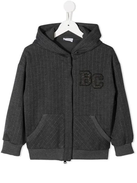 Brunello Cucinelli Kids полосатое худи на пуговицах