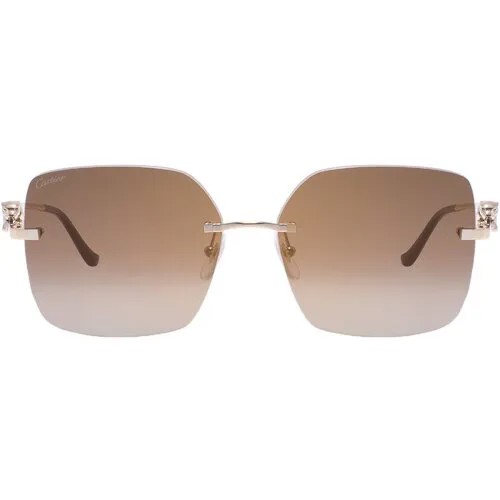 Солнцезащитные очки Cartier 0359S 002, золотой, коричневый