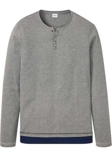 Рубашка с длинными рукавами 2-в-1 из натурального хлопка John Baner Jeanswear, серый