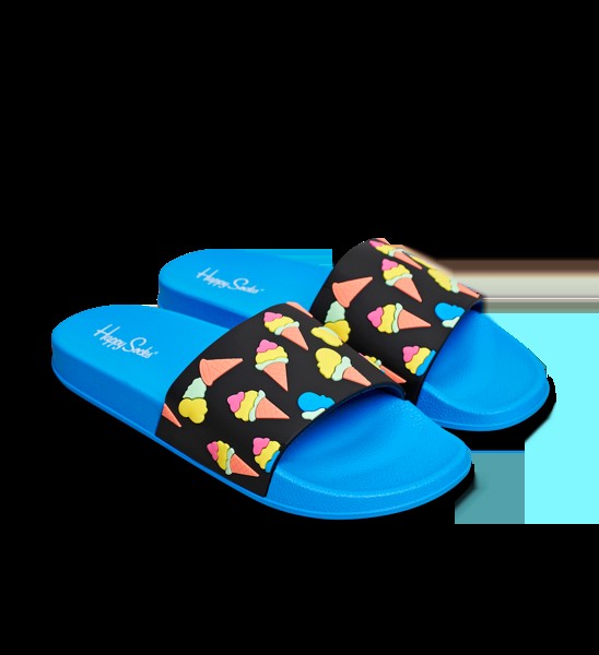 Сланцы унисекс Happy socks shoes Pool Slider Ice Cream ICE114 голубые 40.5 EU