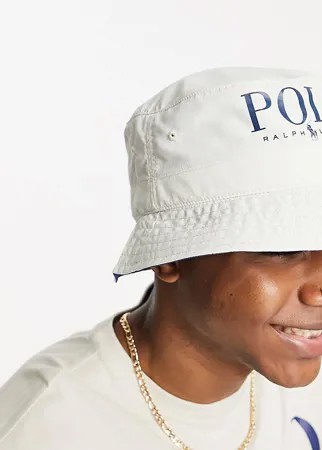 Эксклюзивная кремовая панама с логотипом в виде надписи Polo Ralph Lauren x ASOS-Белый