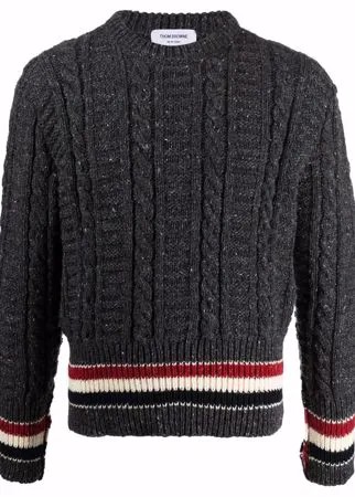 Thom Browne джемпер фактурной вязки с полосками RWB