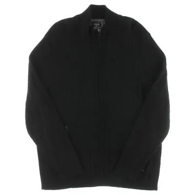 Мужской вязаный свитер в рубчик с длинными рукавами Alfani с отделкой в елочку BHFO 8540