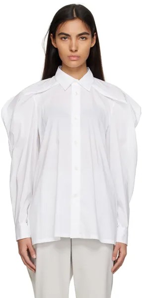 Белая рубашка с короткими рукавами Issey Miyake