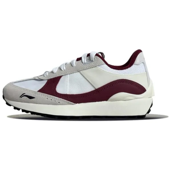 Кроссовки LINING Lifestyle Shoes Women's Low-top Standard White / Rice White / Deep Crimson, белый