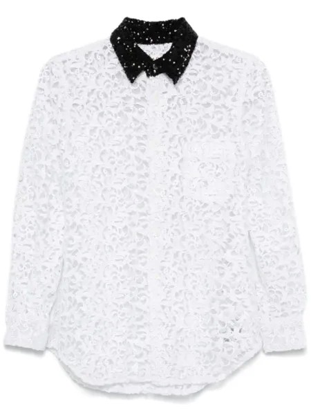 Рубашка из гипюра и кружева Comme Des Garçons, белый