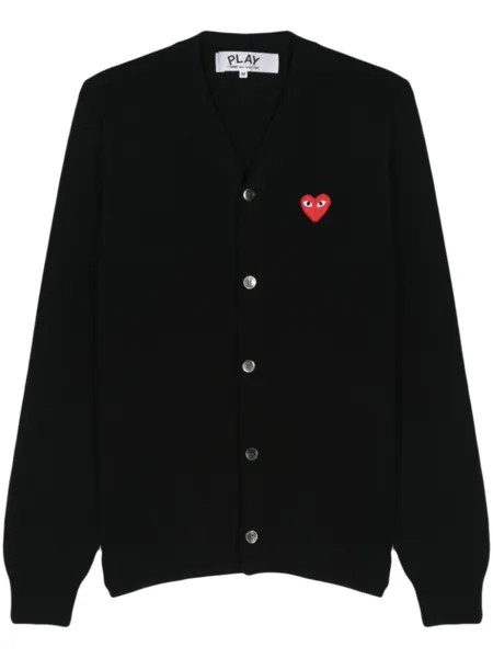 Comme Des Garçons Play шерстяной кардиган с нашивкой, черный