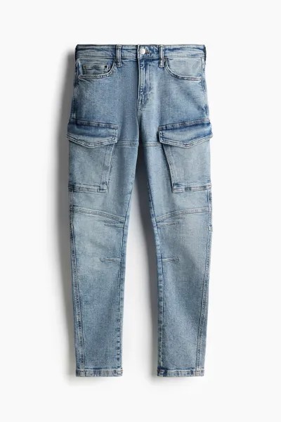 Узкие джинсы-карго H&M, синий