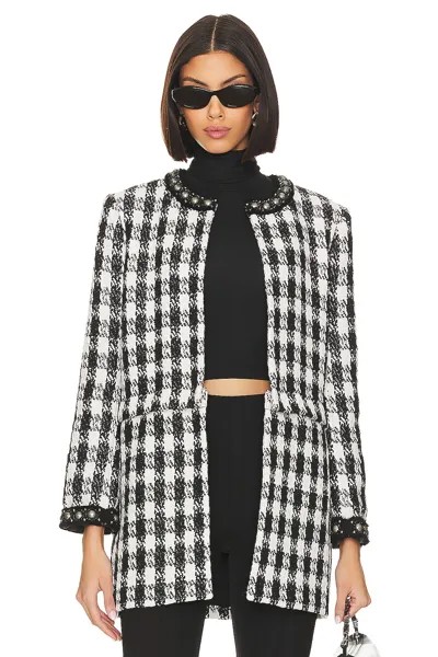 Куртка Alice + Olivia Deon Two-fer Seperating Box, цвет Black & White