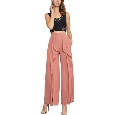 Женские жакеты BCBGMAXAZRIA Коричневые шифоновые широкие классические брюки с рюшами M BHFO 9105