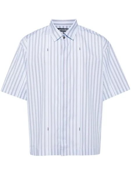 Jacquemus рубашка La Chemise Courte Bari в полоску, белый