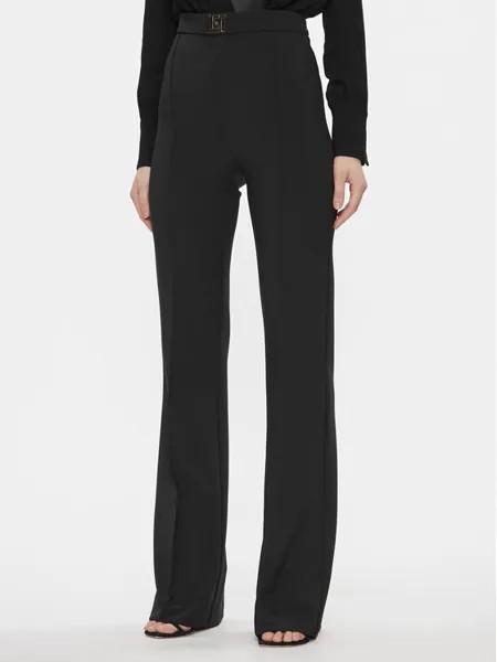 Расклешенные брюки из ткани Elisabetta Franchi, черный