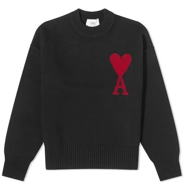 Джемпер Ami Adc Large Crew Knit, черный