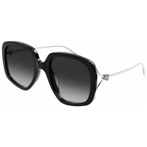 Солнцезащитные очки Alexander McQueen, серебряный, черный