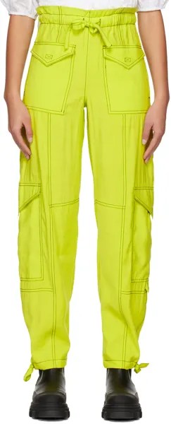 Желтые легкие брюки-рубашки GANNI