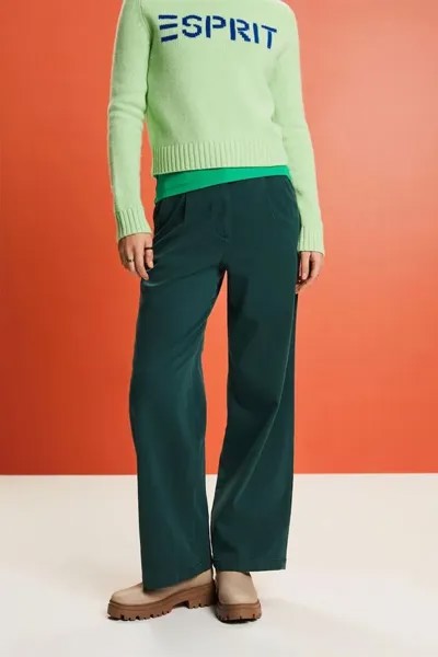 Широкие брюки чинос Esprit, зеленый