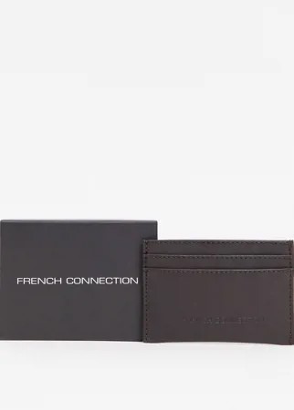 Коричневый кожаный кошелек для карт French Connection-Коричневый цвет