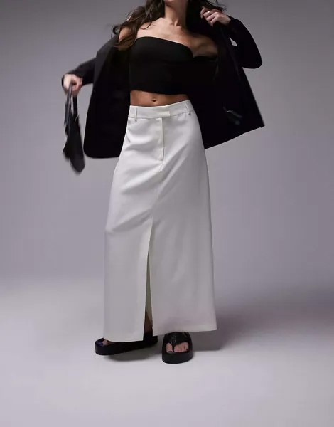 Кремовая юбка мидакси в стиле 90-х годов Topshop