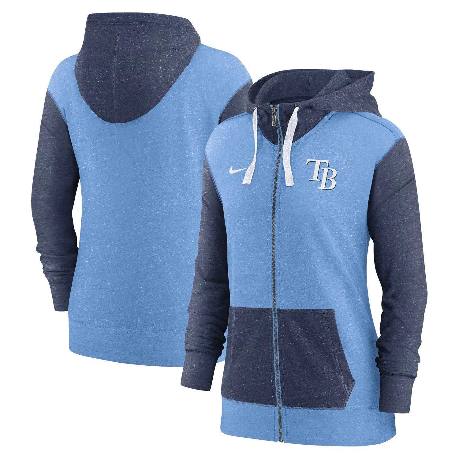 Женская голубая худи с молнией во всю длину Nike Tampa Bay Rays Nike