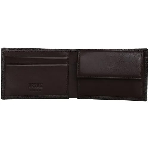 Портмоне Petek 1855 129.174.02, натуральная кожа, фактура тиснение, без застежки, отделения для карт и монет, коричневый