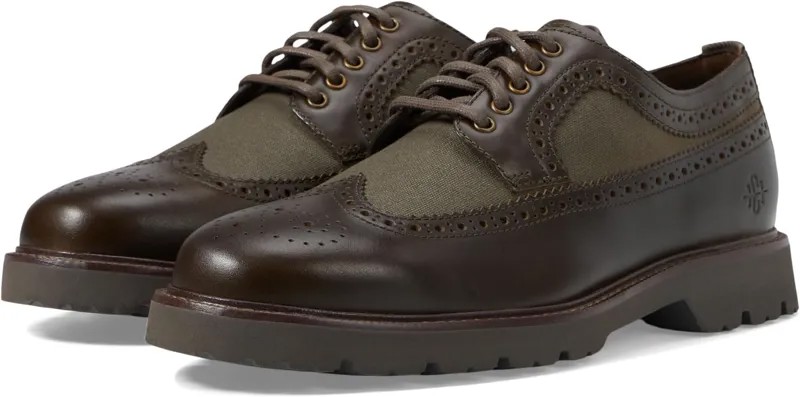 Оксфорды American Classics Long Wing Cole Haan, цвет Deep Olive Leather/Morel Waxed Canvas