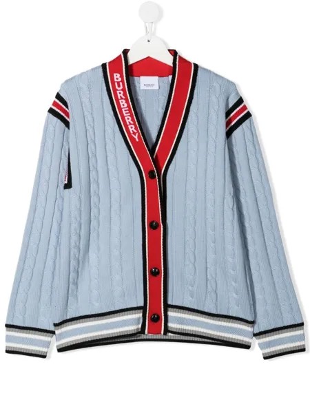 Burberry Kids кардиган фактурной вязки