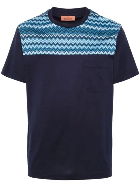 Missoni футболка с узором зигзаг, синий